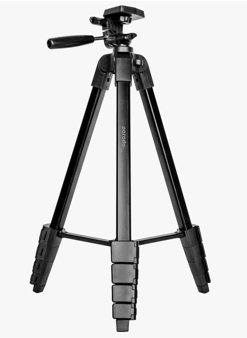 Professional Gimbal Tripod 171Cm Height / Broad Compatibility / Phone Mount Included / Aluminum Tripod - Black