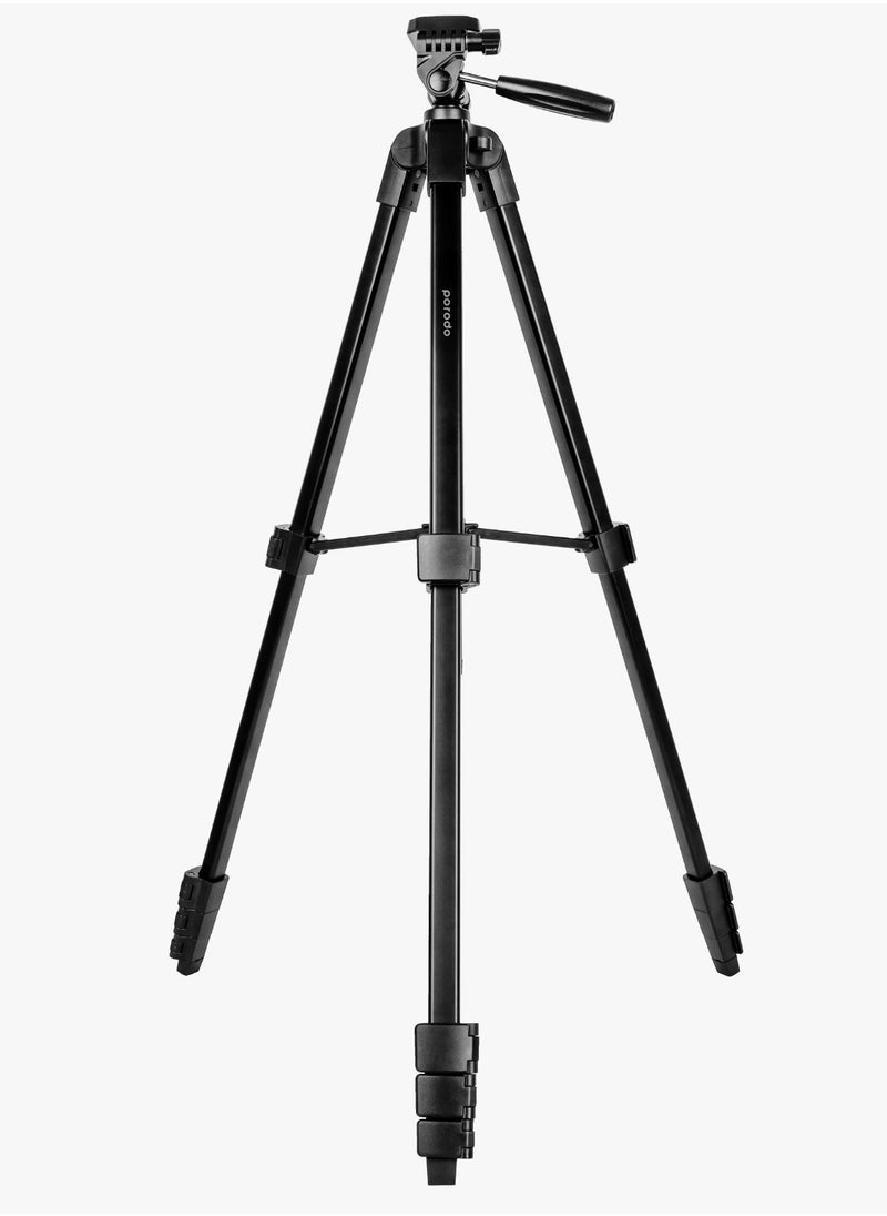 Professional Gimbal Tripod 171Cm Height / Broad Compatibility / Phone Mount Included / Aluminum Tripod - Black