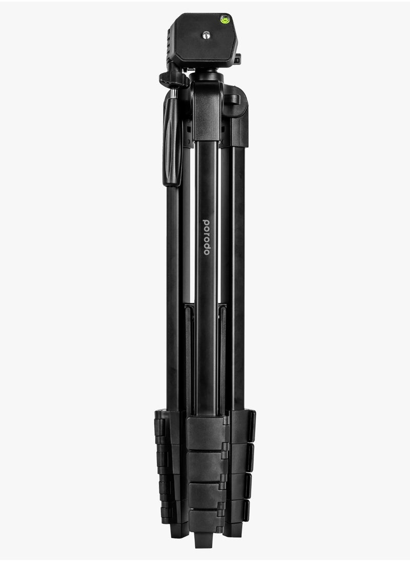 Professional Gimbal Tripod 171Cm Height / Broad Compatibility / Phone Mount Included / Aluminum Tripod - Black