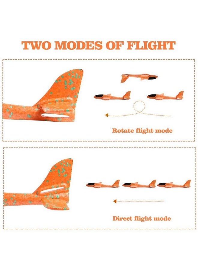2 Pack Throwing Foam Airplanes, 13.7 Inches 2 Flight Mode Glider Inertia Planes Model, Manual Launch Epp Flying Aircraft Planes For Kids Outdoor Sport