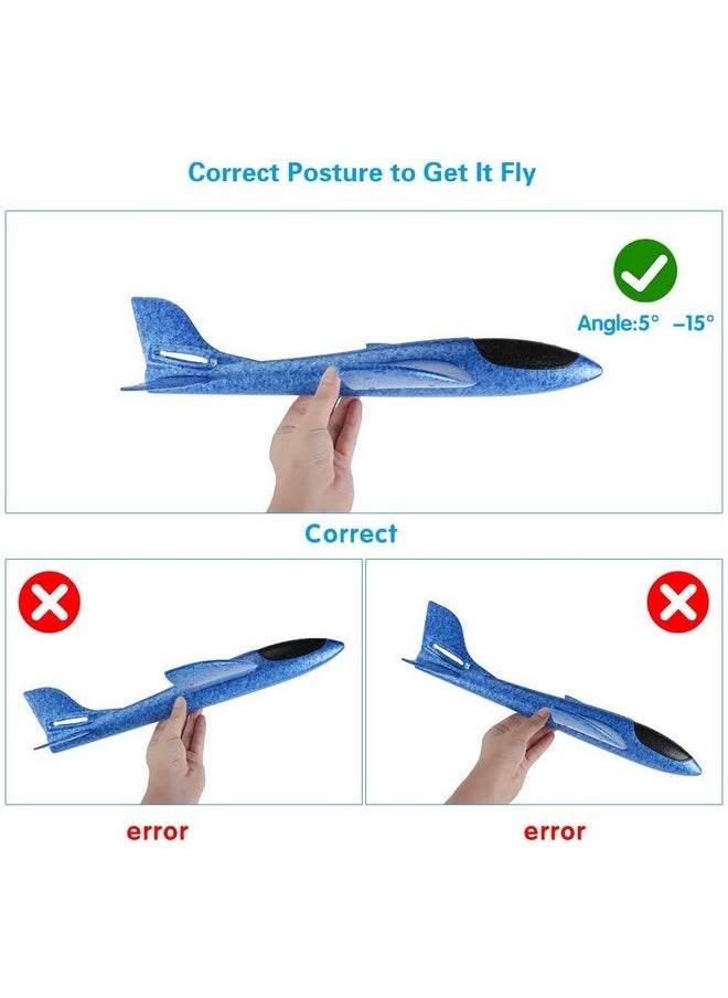 2 Pack Throwing Foam Airplanes, 13.7 Inches 2 Flight Mode Glider Inertia Planes Model, Manual Launch Epp Flying Aircraft Planes For Kids Outdoor Sport