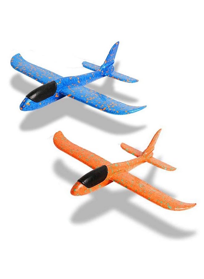 2 Pack Throwing Foam Airplanes, 13.7 Inches 2 Flight Mode Glider Inertia Planes Model, Manual Launch Epp Flying Aircraft Planes For Kids Outdoor Sport