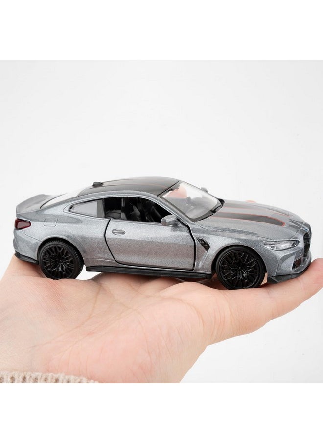 1/36 Bmw M4 Csl Model Car, Alloy Toy Car With Pullback Function, Suitable For Collecting And Decorating Model Toys, Car Gifts For Boys And Girls (Grey)