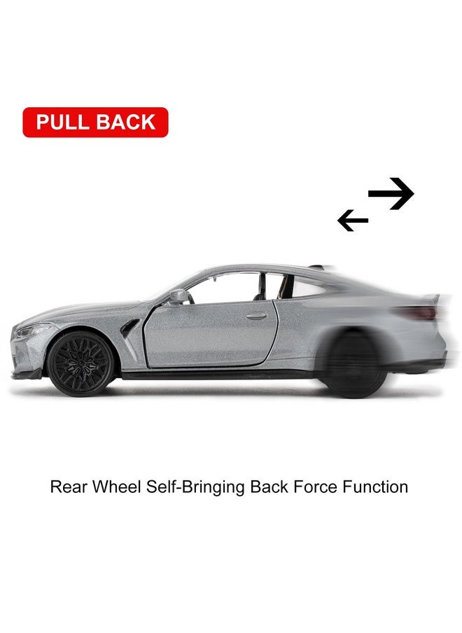 1/36 Bmw M4 Csl Model Car, Alloy Toy Car With Pullback Function, Suitable For Collecting And Decorating Model Toys, Car Gifts For Boys And Girls (Grey)