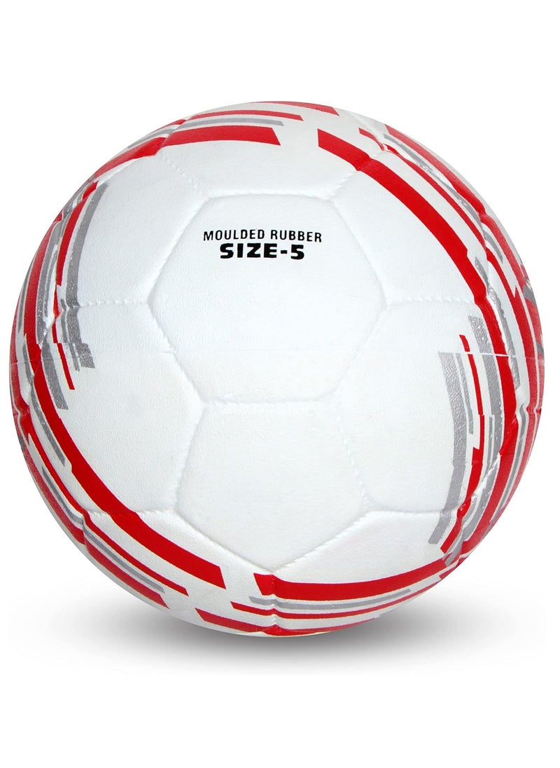 Country Colour England Football (White/Red, Size 5) | Machine Stitched | Rubberized Moulded | 12 Panel | Waterproof | Soccer Ball