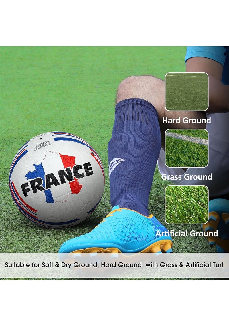 France Footbal Country Colour Rubber Football (Size: 5, Color : Multicolour, Ideal for : Training/Match)