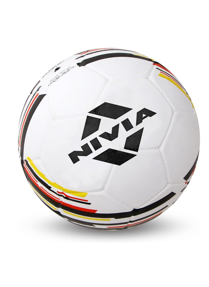 Country Colour Germany Football (White/Red, Size 5) | Machine Stitched | Rubberized Moulded | 12 Panel | Waterproof | Soccer Ball