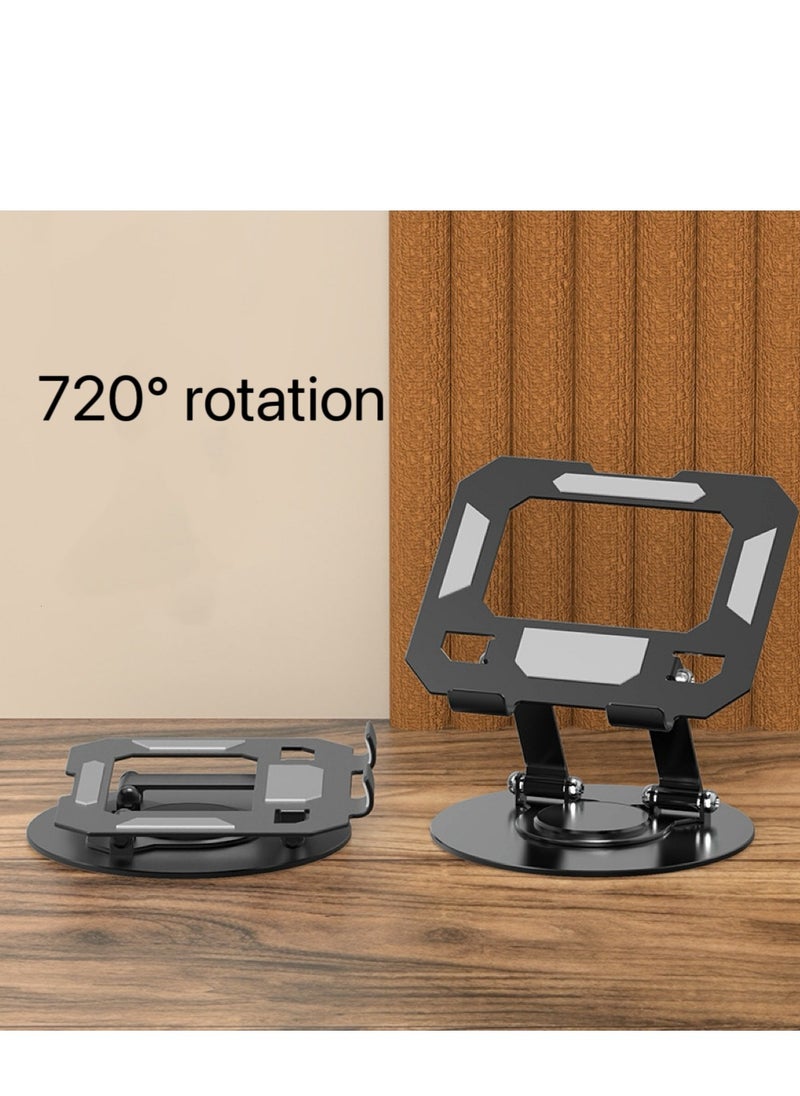 Adjustable Laptop Stand for Desk Ergonomic Riser with 360° Rotating Base Foldable Notebook Computer Holder Compatible MacBook Air Pro Dell XPS More 10-17 Laptops 720 degree rotating metal tablet sta