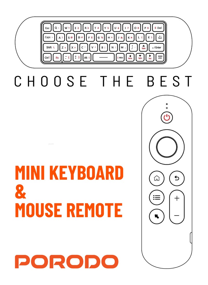 Air Mouse Remote Mini Keyboard 6-Axis Gyro Sensor