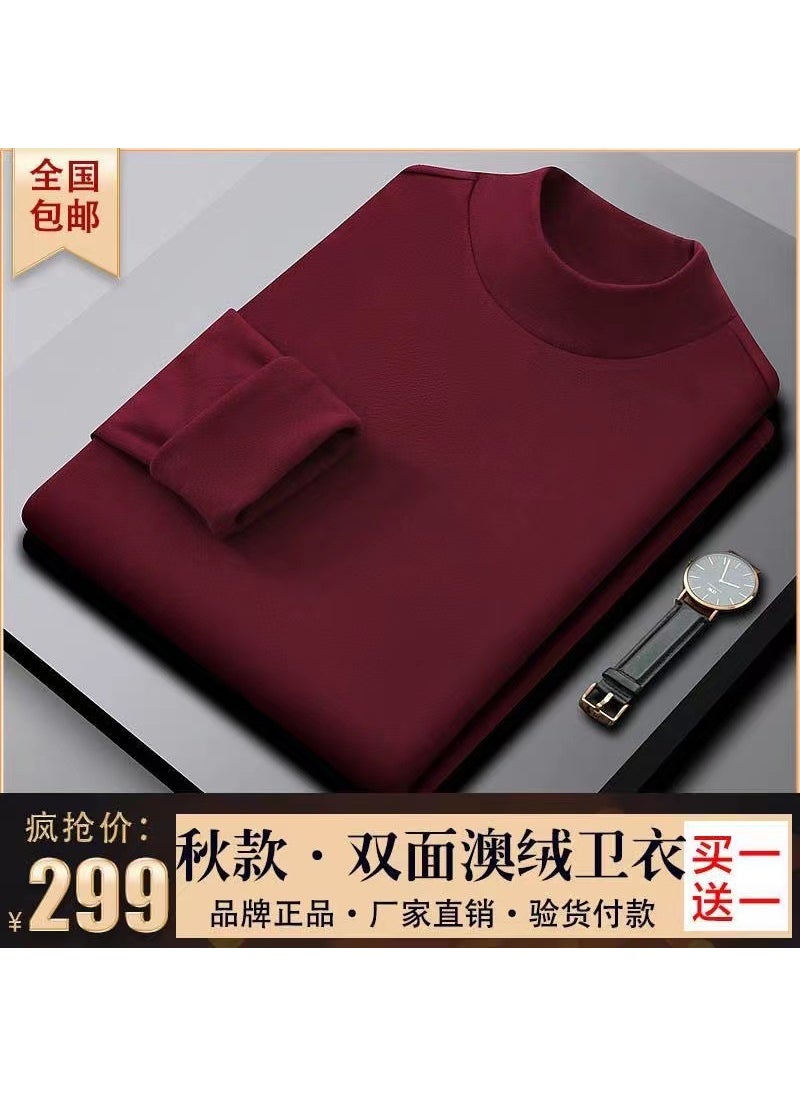 Wei Yi double-sided German velvet semi-high collar T-shirt 2023 Spring Festival warm clothing factory outletJujube Jujube