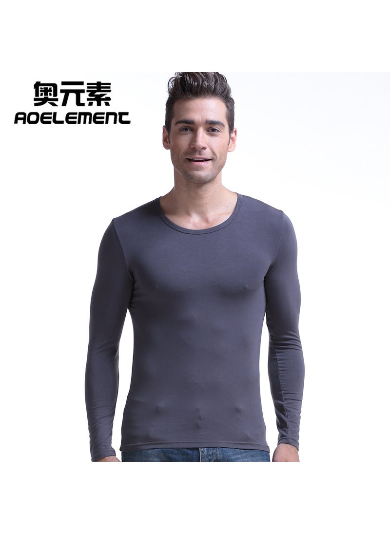 Mens Slim-Fit Thermal Long Sleeve TopDark gray Dark gray