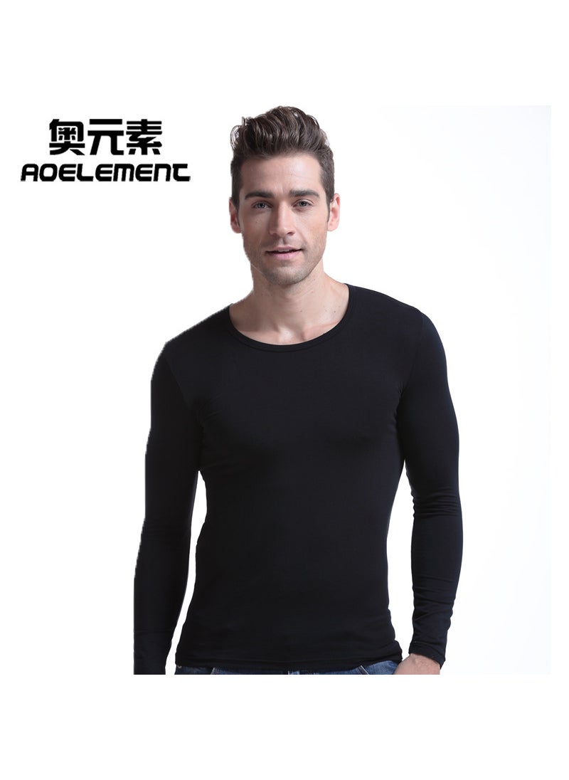 Mens Slim-Fit Thermal Long Sleeve TopBlack Black