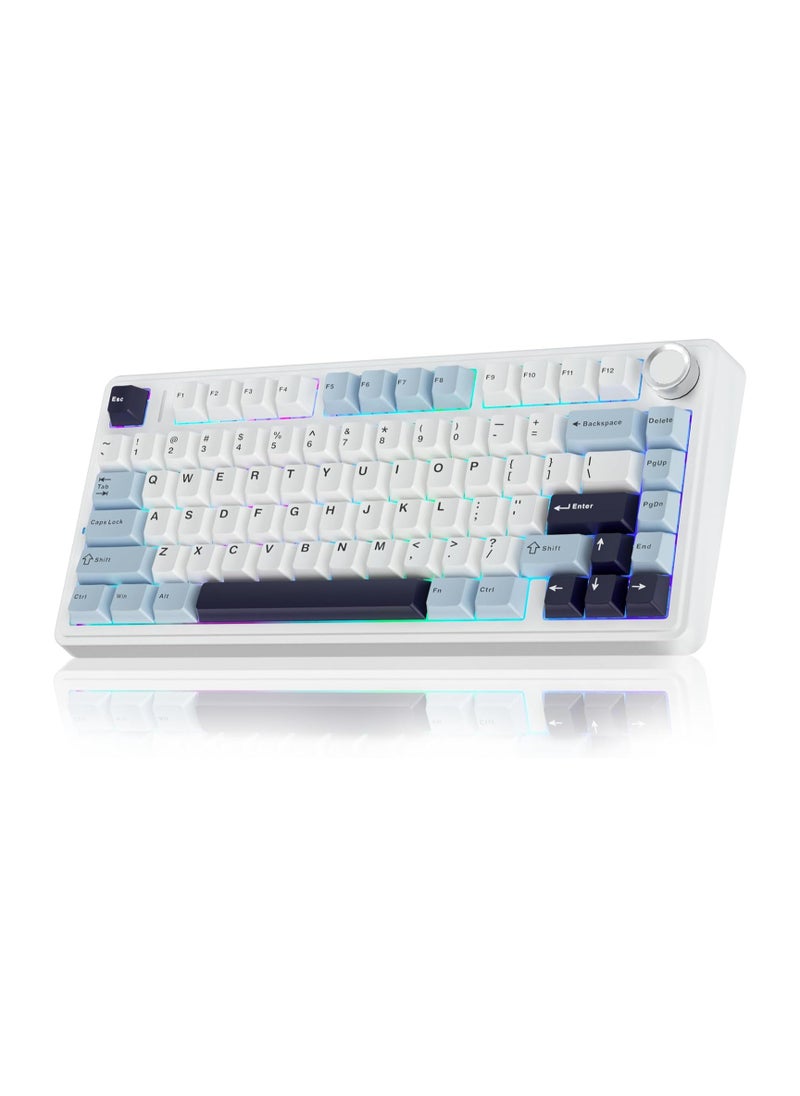 AULA F75 75% Wireless Mechanical Custom Keyboard, Tri-Mode Connection Gasket Gaming Keyboard, RGB Hot Swappable Keyboard (Reaper Switch)