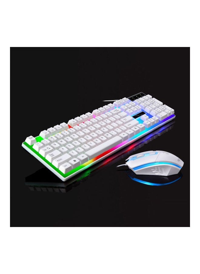 High Quality G21 Wired LED Gaming Keyboard With Mouse Set White