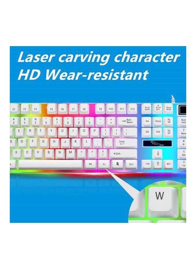 High Quality G21 Wired LED Gaming Keyboard With Mouse Set White