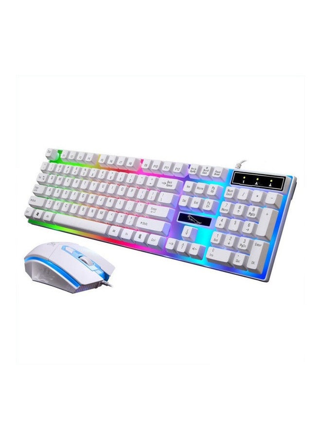 High Quality G21 Wired LED Gaming Keyboard With Mouse Set White