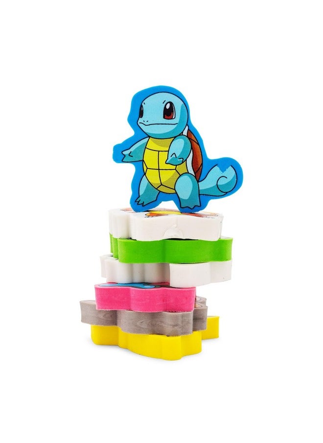 E Kids Pokemon Eraser 7 Pack - Pikachu, Bulbasaur, Squirtle, Charmander, Eevee, Meowth, Wobbuffet