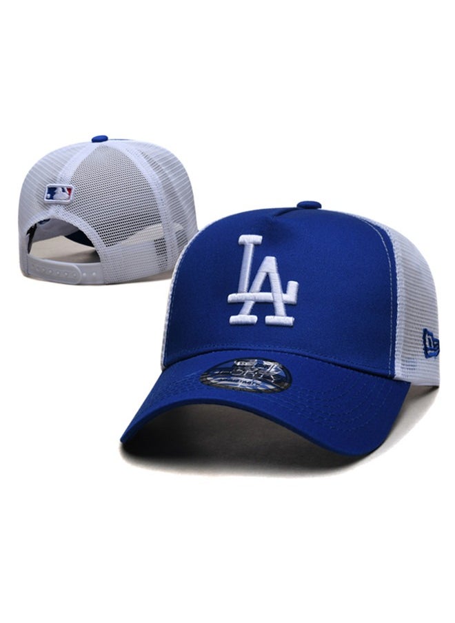 New Era sun hat, mesh hat, outdoor men's and women's sports duckbill hat blue and white