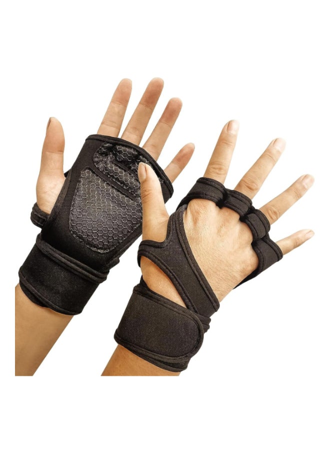 Workout Gloves for Women and Men, Weight Lifting Gloves Anti-Slip Padded Palm, Light Weight Fingerless Powerlifting Fingerless Gym Gloves for Exercise, Fitness, Training, Cycling (Large)