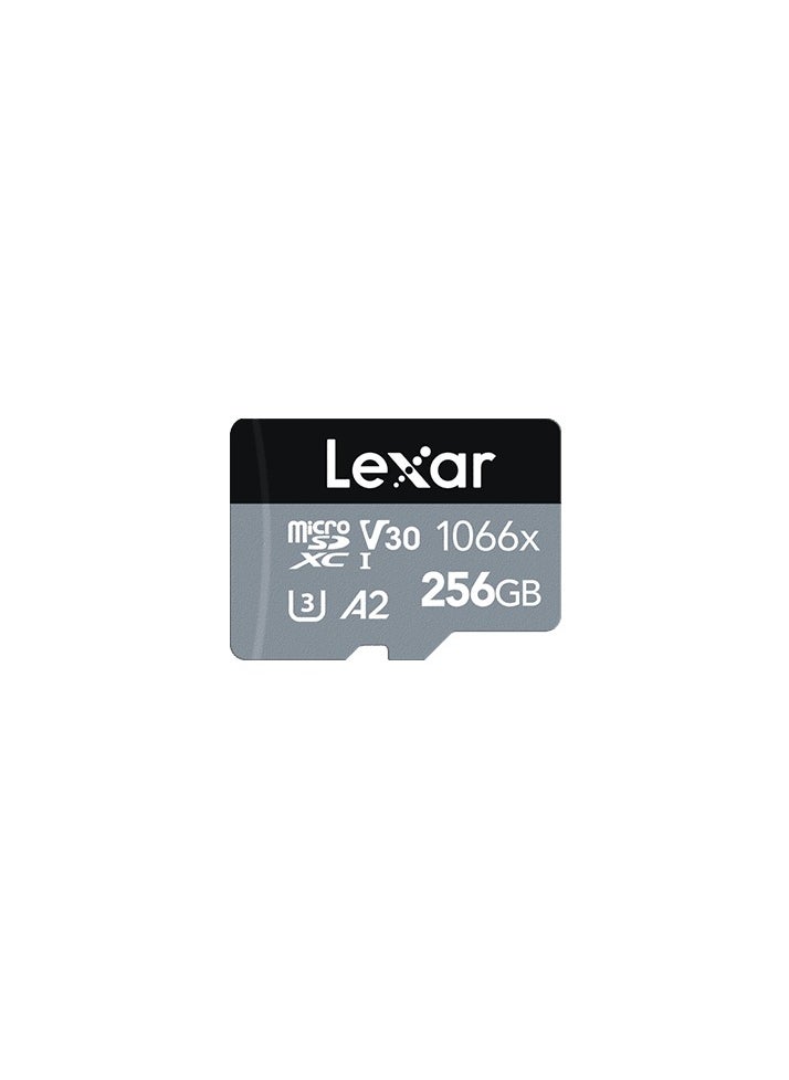 LEXAR HIGH-PERFORMANCE 256GB 1066X MICROSDXC UHS-I, with read speeds up to 160MB/s and write speeds up to 120MB/s, C10 A2 V30 U3 (LMS1066256G-BNANG)