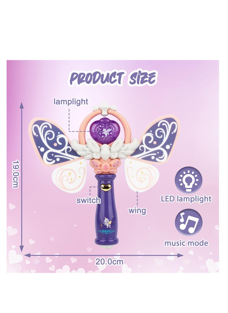 Princess Toys Girls Magic Wands, LED Light Up Flashing Fairy Wand Toy, Dress Up Cool Birthday Gifts for Girl 6-12 Year Old, Cosplay Party Favors, Butterfly Kids Toy