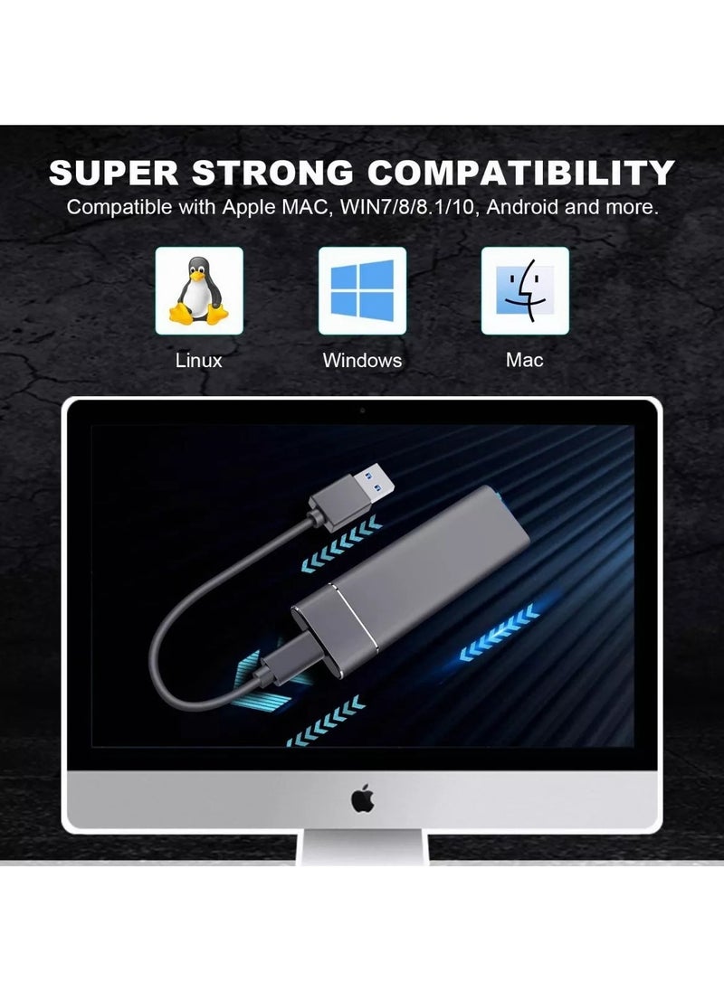 Portable External Hard Drive , Mini SSD Hard Drives,Solid State External Drives,Computer Backup Drive,USB 3.1 to Type-C Support Data Storage Transfer for Windows XP PC Laptop and Mac