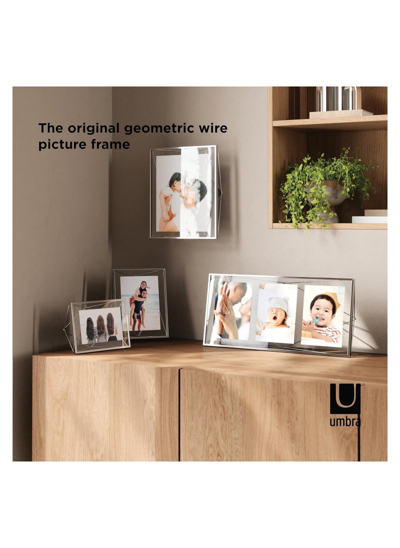 Pewter Prisma 5X7 Picture Frame For Desktop Or Wall 5 By 7 Inch Metallic Ubr 643, Chrome