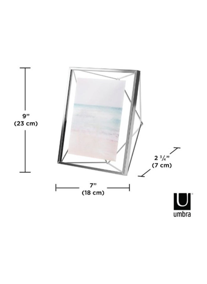 Pewter Prisma 5X7 Picture Frame For Desktop Or Wall 5 By 7 Inch Metallic Ubr 643, Chrome