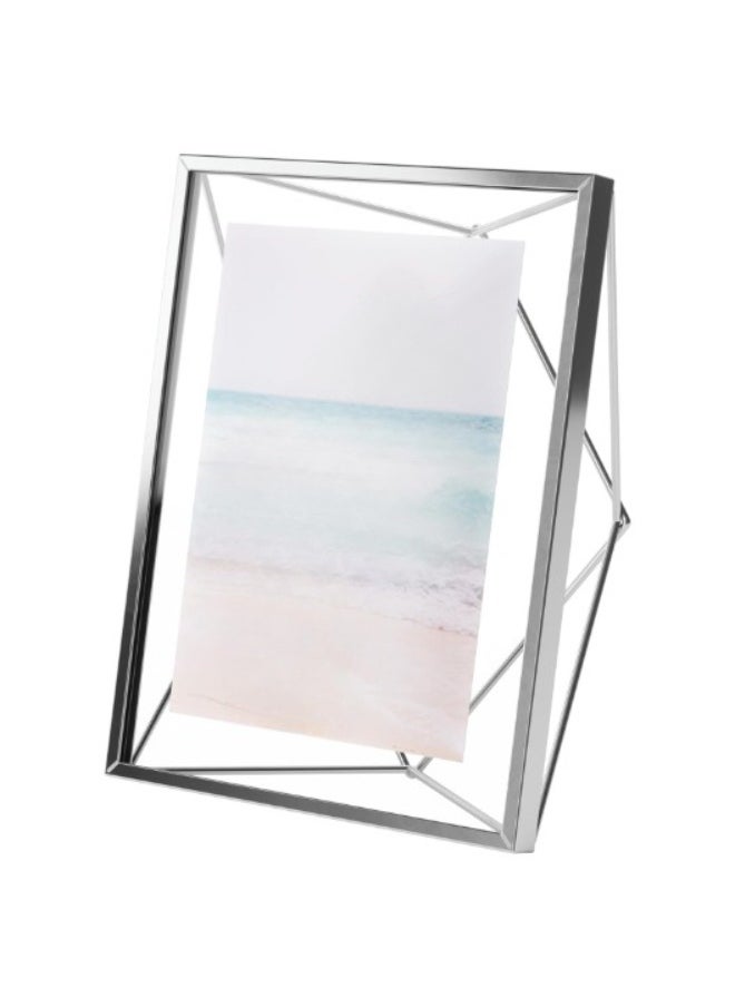 Pewter Prisma 5X7 Picture Frame For Desktop Or Wall 5 By 7 Inch Metallic Ubr 643, Chrome