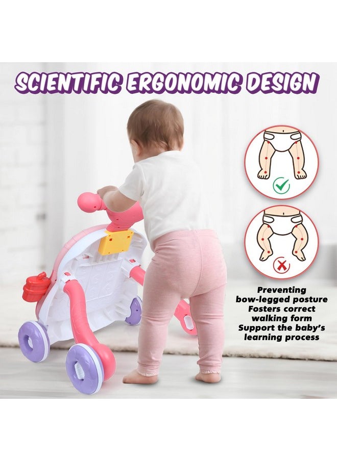 Baby Walkers For Boys Girls, 2 In 1 Sit-To-Stand Kids Walker And Activity Center, Baby Walking Toy, Early Learning Push Walker Walking Toys Gift For Infant 6-12 Months