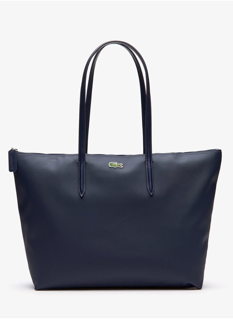 Lacoste Women's L.12.12 Concept Zip Tote Bag, Shoulder Bag Classic Large Navy 45cm * 30cm * 12cm