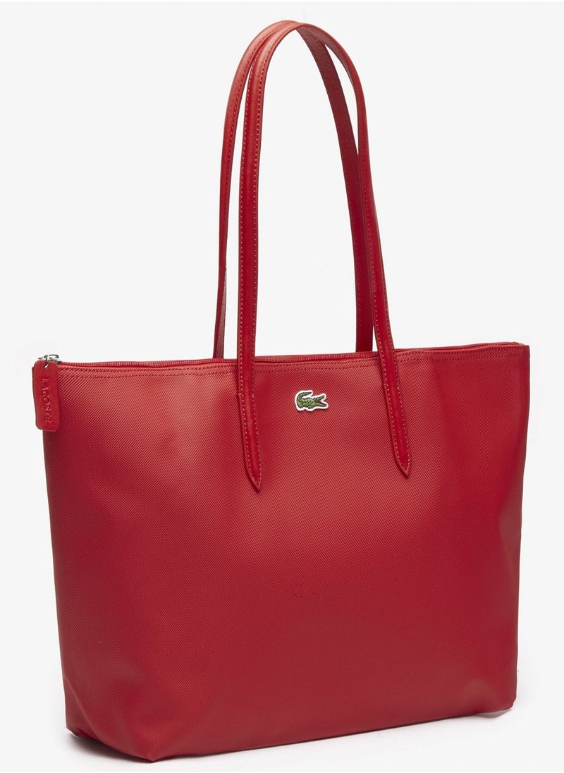 Lacoste Women's L.12.12 Concept Zip Tote Bag, Shoulder Bag Classic Large Red 45cm * 30cm * 12cm