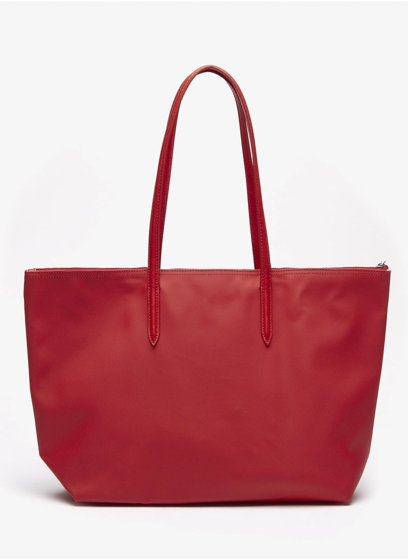 Lacoste Women's L.12.12 Concept Zip Tote Bag, Shoulder Bag Classic Large Red 45cm * 30cm * 12cm