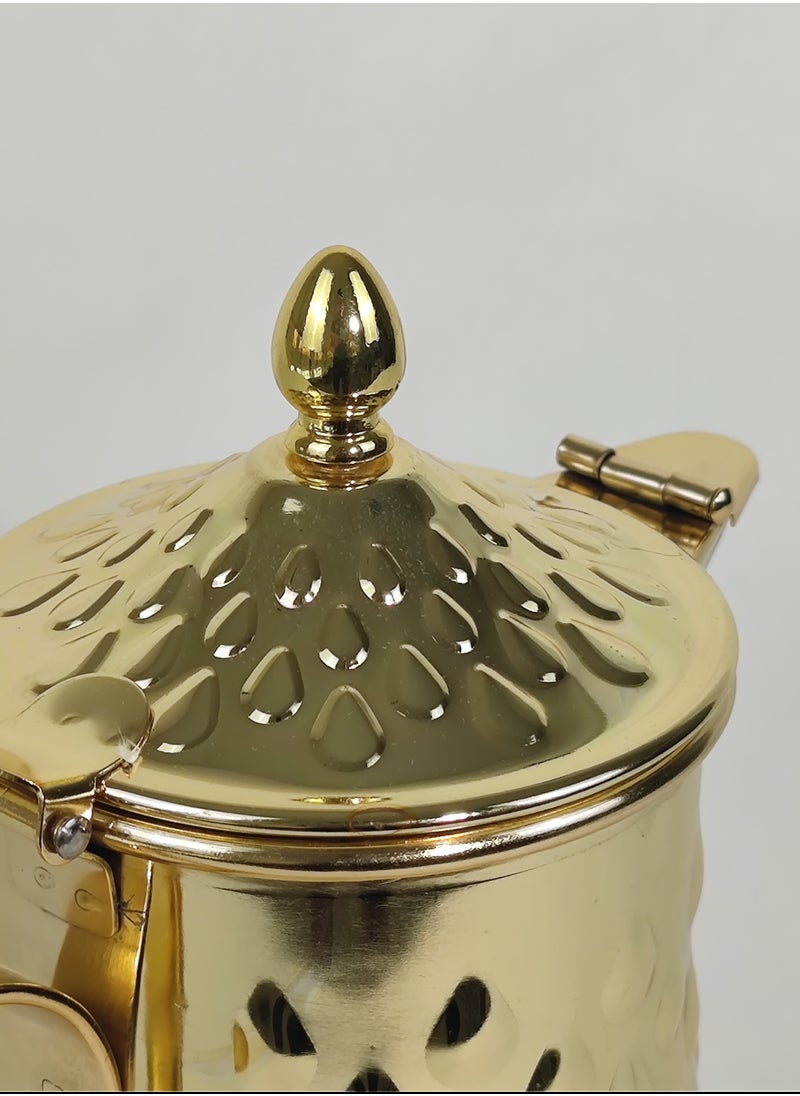 Classic Arabic Style Water Drop Pattern Coffee Dallah Pot Rustproof Premium Stainless Steel Teapot Mirror Finish Coffee Kettle Easy Pour Spout Tea Kettle with Hinged Lid and Ergonomic Handle Dishwasher Safe Induction Safe Teapot for Office Home 1.5L