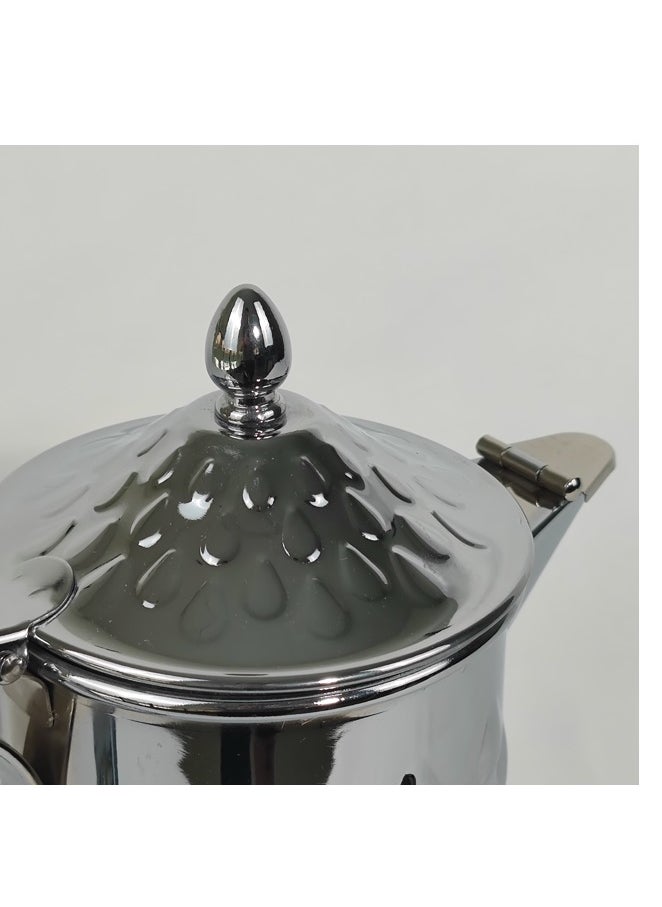 Classic Arabic Style Water Drop Pattern Coffee Dallah Pot Rustproof Premium Stainless Steel Teapot Mirror Finish Coffee Kettle Easy Pour Spout Tea Kettle with Hinged Lid and Ergonomic Handle Dishwasher Safe Induction Safe Teapot for Office Home 1.5L
