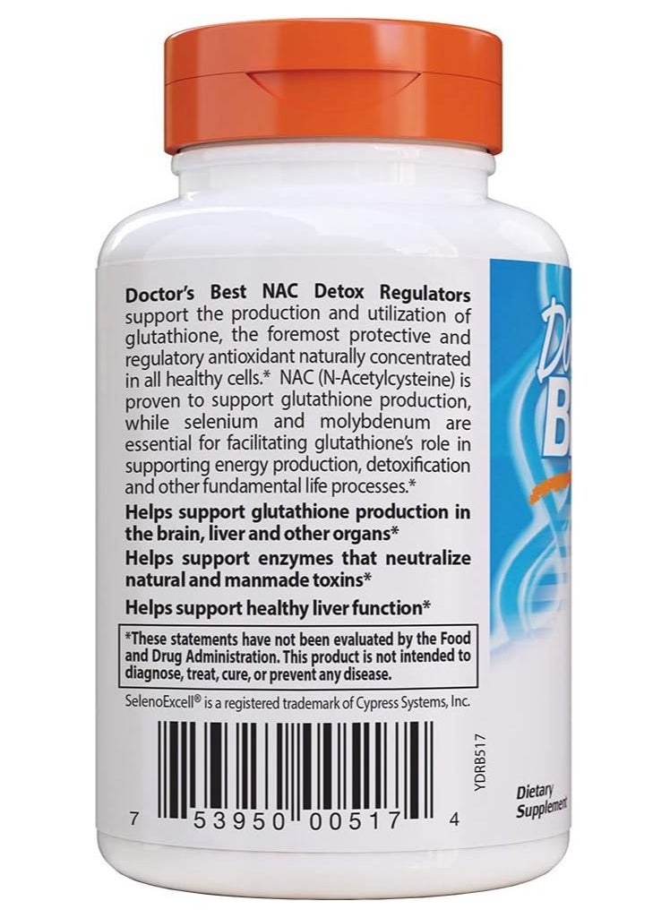 Nac Detox Regulators With Seleno Excell 180 Veggie Caps