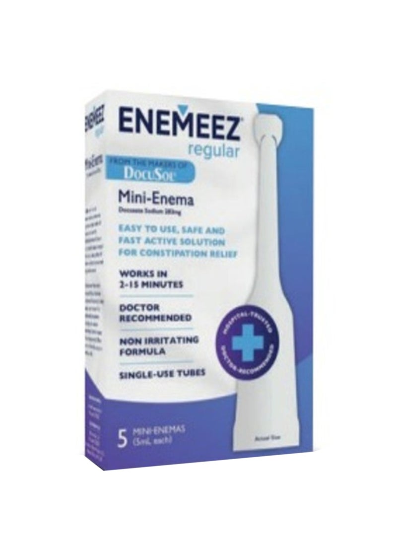 Docusol Enemeez Adult Mini Enema 100 Mg/ 5Ml 5Tubes