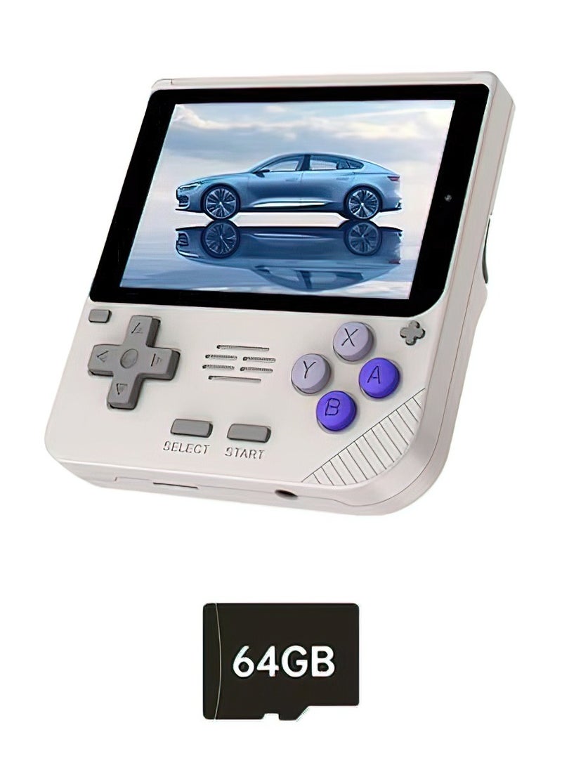 POWKIDDY V10 Handheld Retro Game Console, 17+ Emulators for ARCADE, PS1, GB, Supports Game Downloads, 5500+ Games Preloaded, Compatible with 64-bit 3D Simulators. Perfect for Retro Gamers(Grey, 64G)