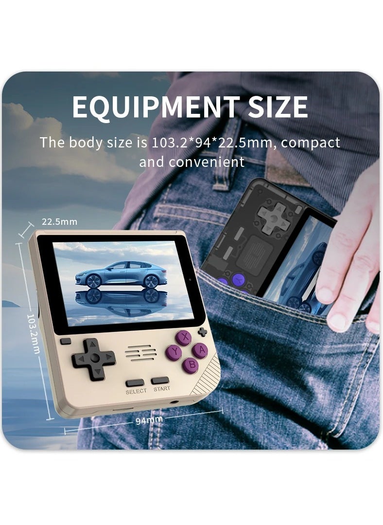 POWKIDDY V10 Handheld Retro Game Console, 17+ Emulators for ARCADE, PS1, GB, Supports Game Downloads, 5500+ Games Preloaded, Compatible with 64-bit 3D Simulators. Perfect for Retro Gamers(Grey, 64G)