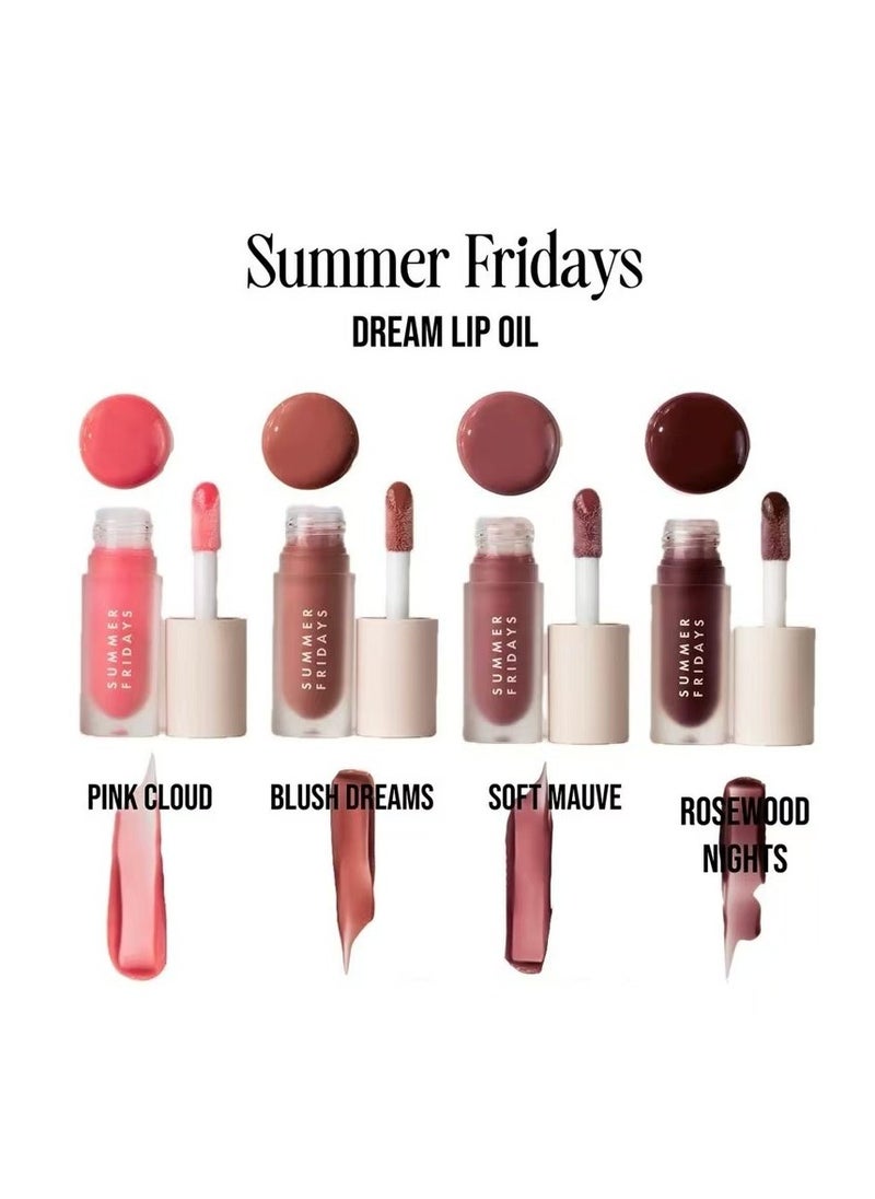 Dream Lip Oil for Moisturizing Sheer Coverage, High-Shine Tint, and Deep Hydration - Blush Dreams (4.5ml)