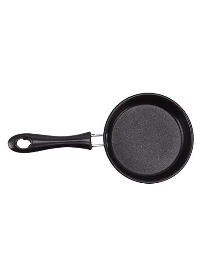 Breakfast Pan, Mini Fry Pan Heat Insulation Easy To Clean Long Handle Electroplated 12cm Stainless Steel for Kitchen ()