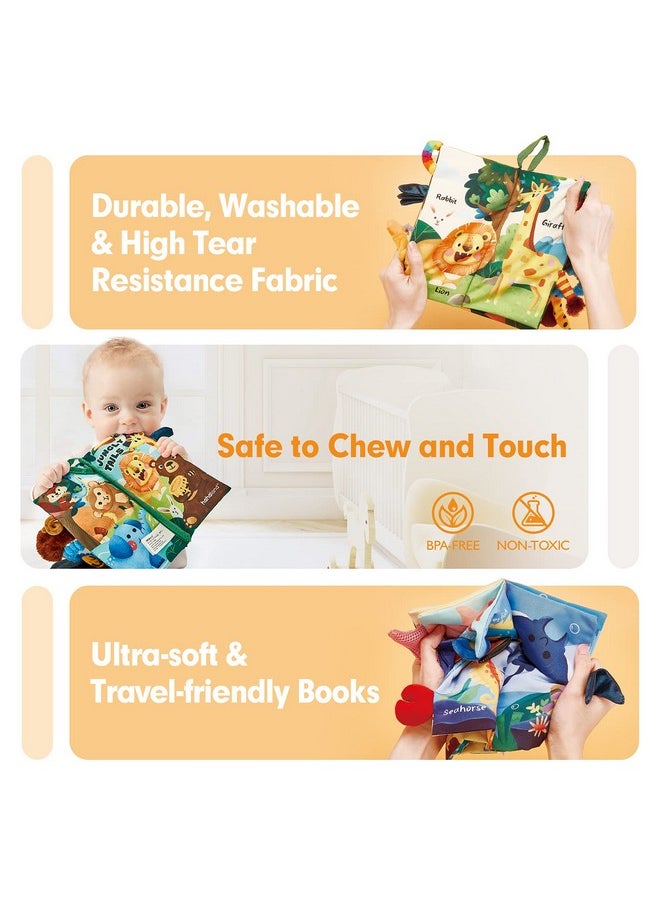 Baby Toys 0-6 Months Baby Books 2Pcs, Baby Toys 6-12 Months - Soft, Crinkle, Squeaky, Sensory, Tummy Time Toys For Babies 0-12 Months - Baby Boy Gifts