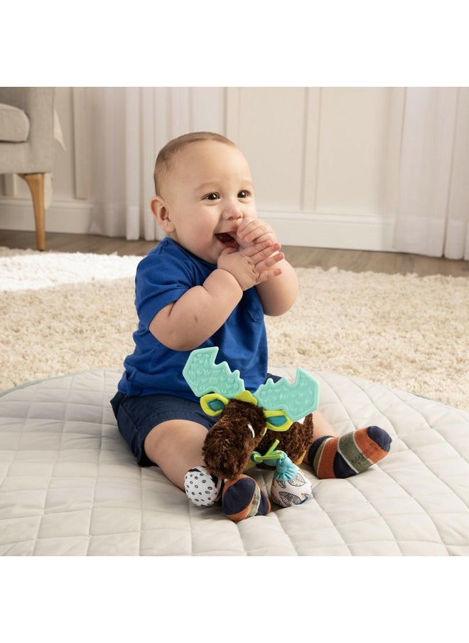 Mortimer The Moose Clip On Car Seat And Stroller Toy - Soft Baby Hanging Toys - Baby Crinkle Toys With High Contrast Colors - Baby Travel Toys Ages 0 Months And Up