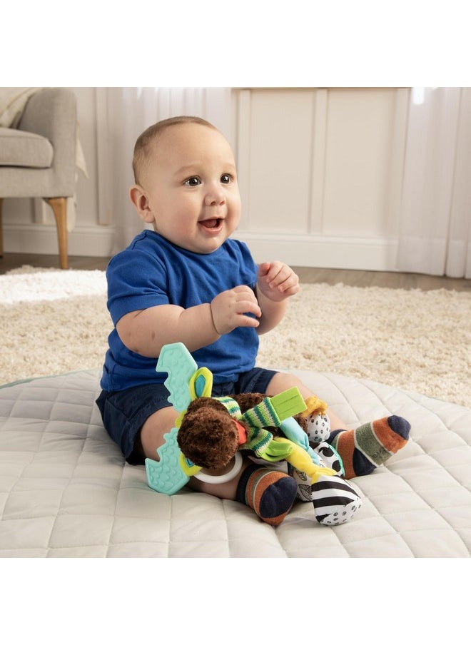 Mortimer The Moose Clip On Car Seat And Stroller Toy - Soft Baby Hanging Toys - Baby Crinkle Toys With High Contrast Colors - Baby Travel Toys Ages 0 Months And Up