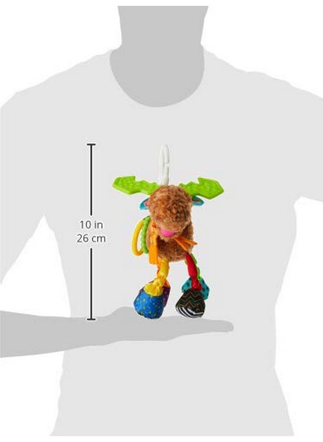 Mortimer The Moose Clip On Car Seat And Stroller Toy - Soft Baby Hanging Toys - Baby Crinkle Toys With High Contrast Colors - Baby Travel Toys Ages 0 Months And Up