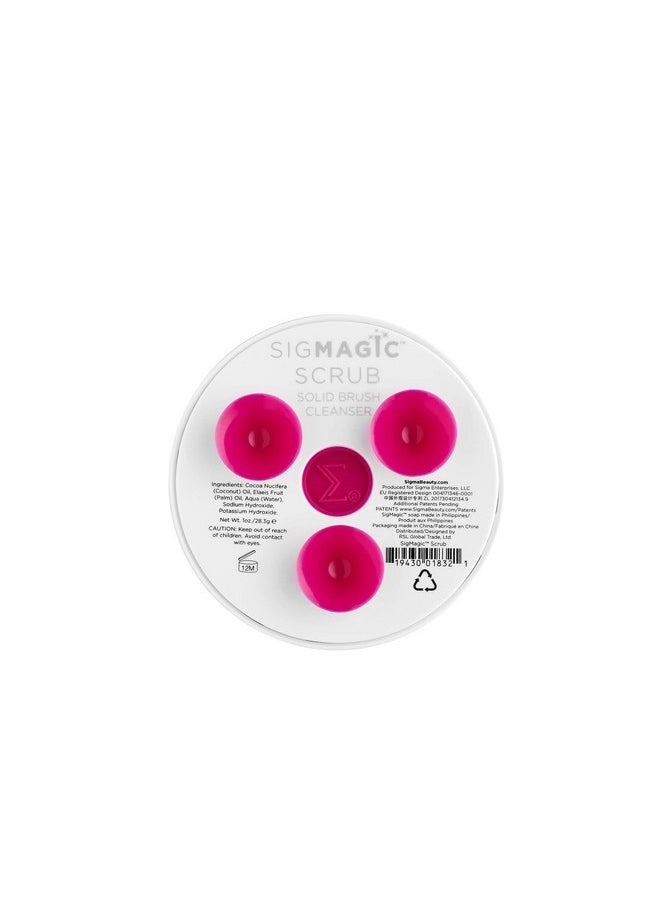 Portable 2-In-1 Sigmagic Scrub - Solid, Professional Grade Makeup Brush Cleaner With Silicone Texture To Quickly And Effectively Remove Makeup Residue & Build Up On Makeup Brushes (1Pc)