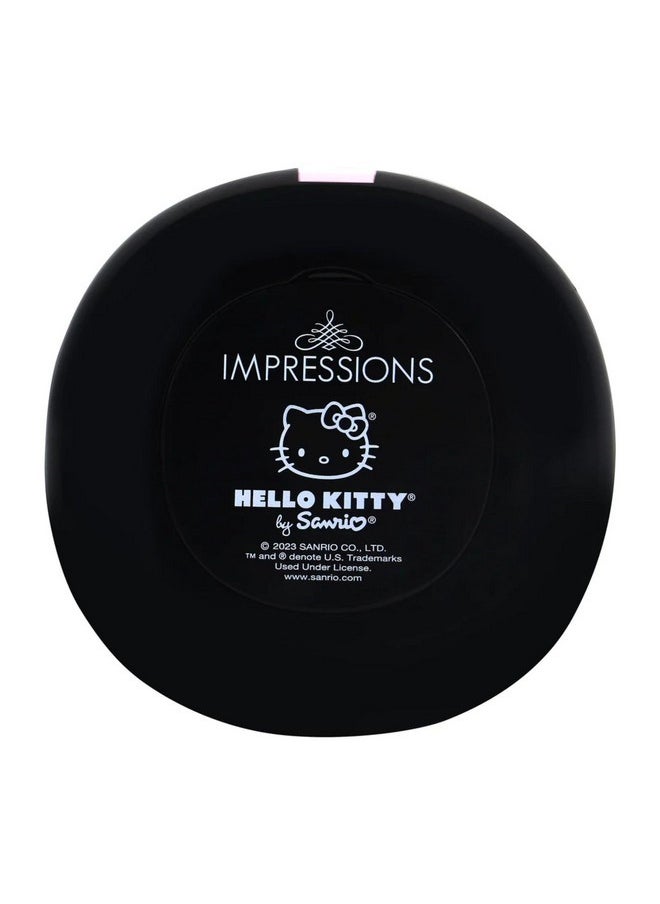 Impressions Vanity Hello Kitty Supercute Signature Compact Mirror With Light, Travel Makeup Mirror With 3X Magnification And Daylight Led Lighting And Adjustable Brightness (White)