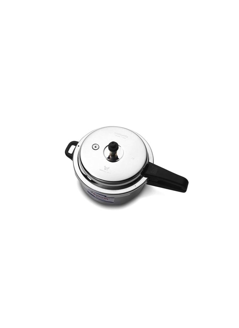 Butterfly Aluminum Blue Line Inner Lid Pressure Cooker, Silver, 2 liter