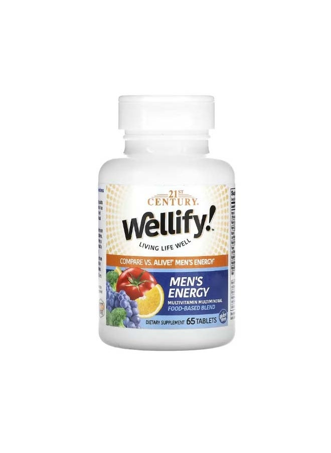 Wellify Mens Energy Multivitamin Multimineral 65 Tablets