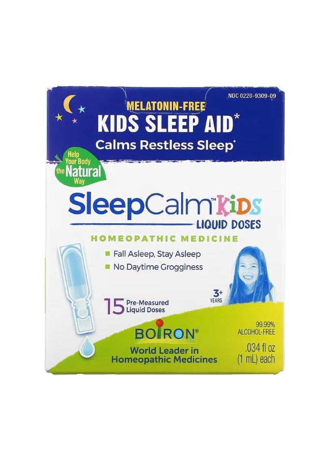 Kids SleepCalm Liquid Doses 3+ Years Melatonin Free 15 Pre Measured Liquid Doses 0.034 fl oz 1 ml Each